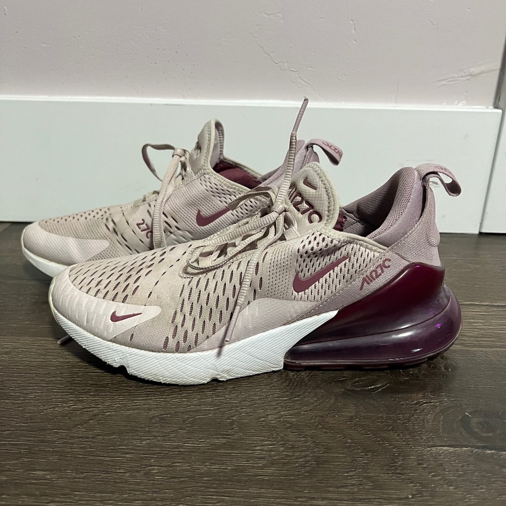 Nike Air Max 270 Shoes Rose Pink White Size 8.5 Womens
